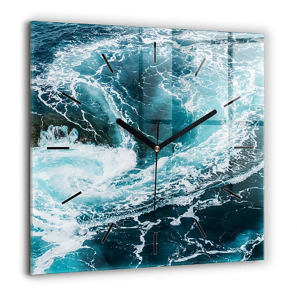 Szögletes üvegóra 60x60 Kavargó habzó hullámok