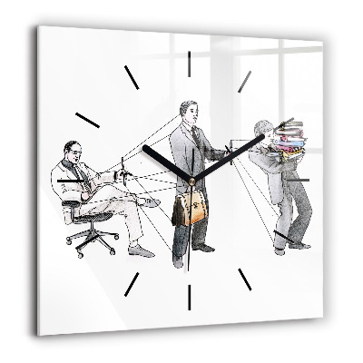 Szögletes fali üvegóra 60x60 Marionett emberek