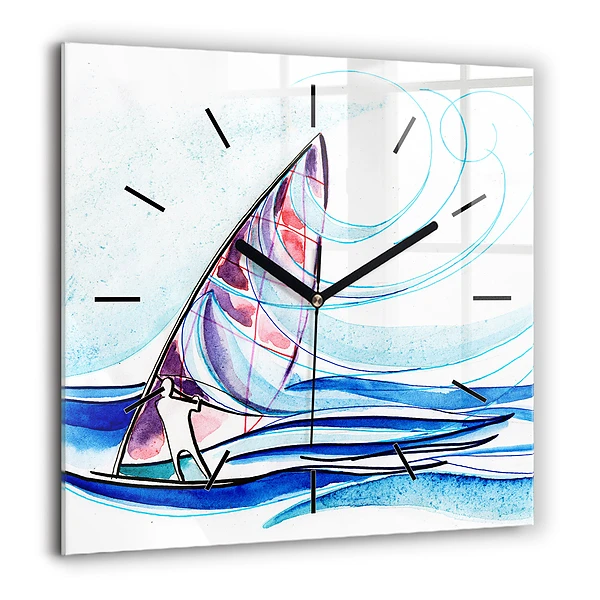 Négyzet alakú üvegóra 60x60 Szörfdeszka