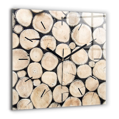 Négyzetes üvegóra 60x60 Vágott fatörzs