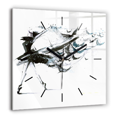 Szögletes üvegóra 60x60 Nő táncol balett