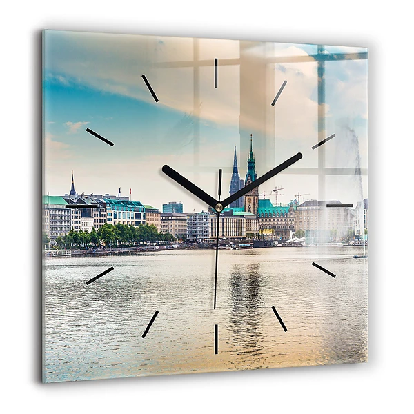 Négyzetes üvegóra 60x60 Binnenalster Hamburgban