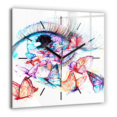 Négyzet alakú üvegóra 60x60 Színes pillangószem