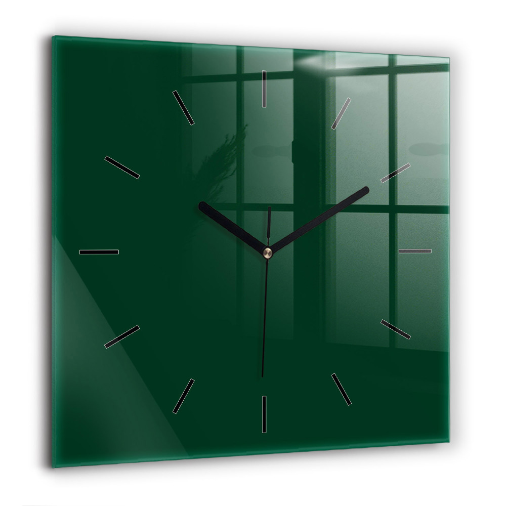 Négyzetes üvegóra 60x60 Színes üveg zöld
