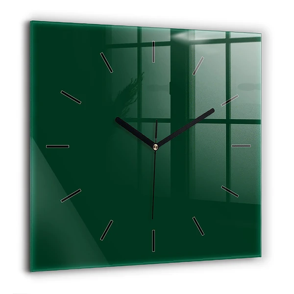 Négyzetes üvegóra 60x60 Színes üveg zöld