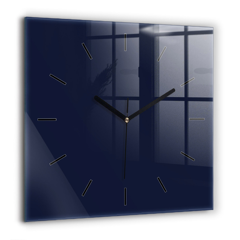 Szögletes üvegóra 60x60 Sötétkék