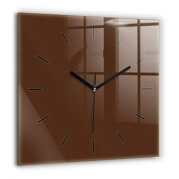 Négyzetes üvegóra 60x60 Barna