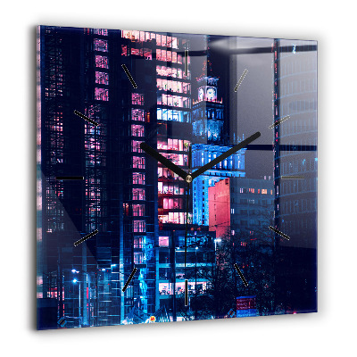 Négyzet alakú üvegóra 60x60 Varsó éjszaka