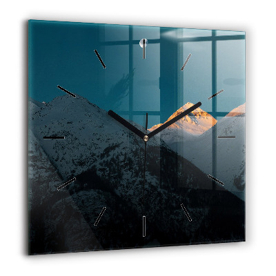 Szögletes üvegóra 60x60 Naplemente a hegyekben