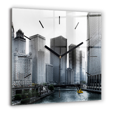 Szögletes fali üvegóra 60x60 A város panorámája