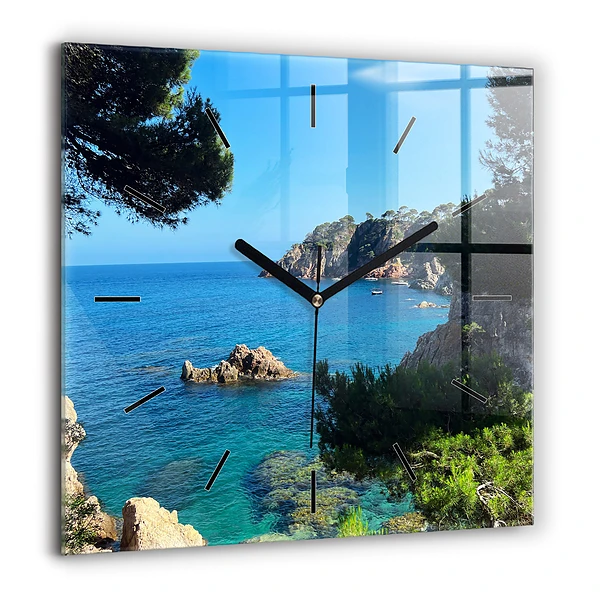 Négyzetes üvegóra 60x60 Costa Brava partja