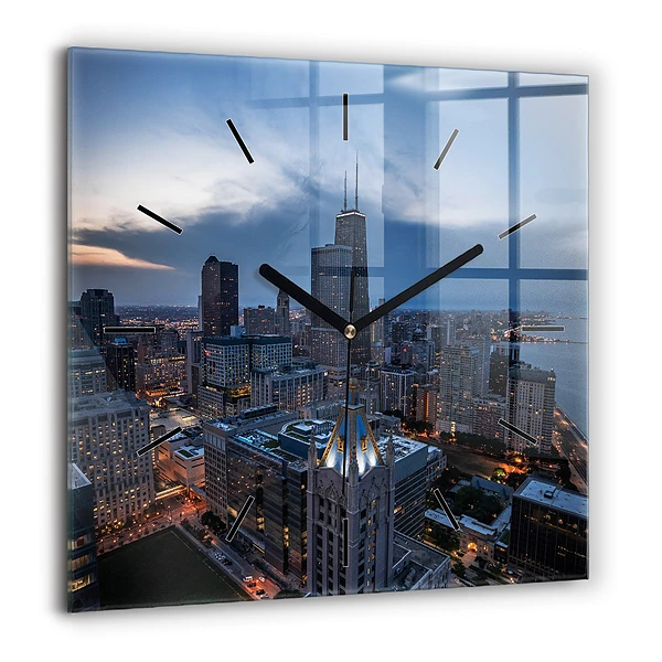 Szögletes üvegóra 60x60 Chicago fotója