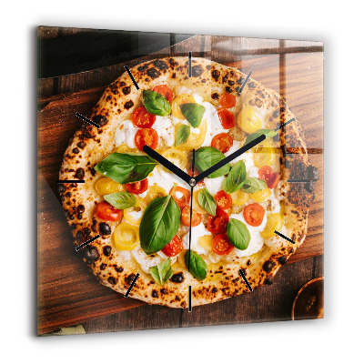 Négyzetes üvegóra 60x60 Olasz pizza