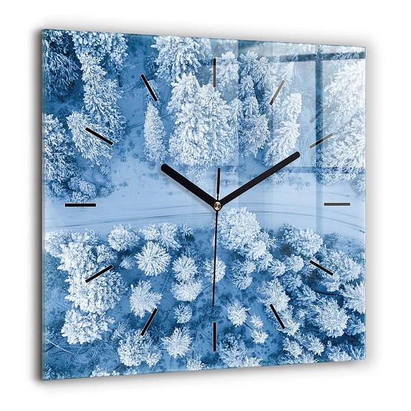 Négyzetes üvegóra 60x60 Erdő drónról