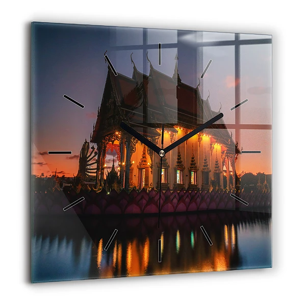 Szögletes üvegóra 60x60 Templom Bangkokban