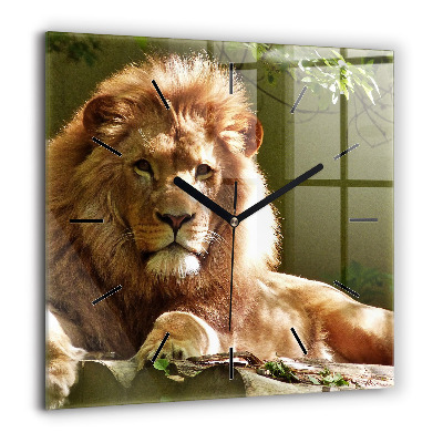 Négyzet alakú üvegóra 60x60 Egy oroszlán portréja