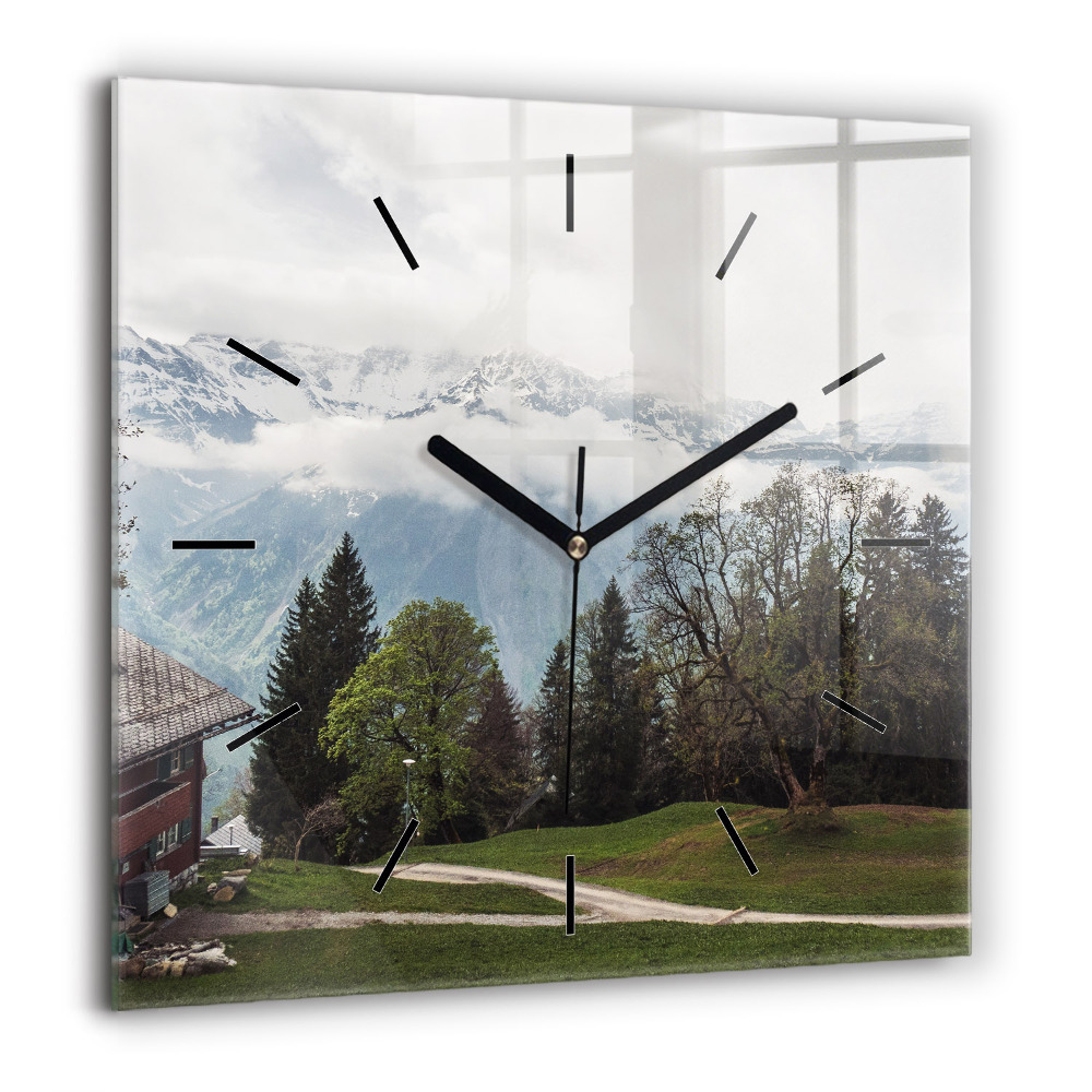 Szögletes fali üvegóra 60x60 Hegyi kilátás