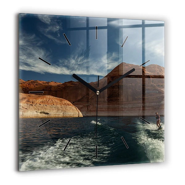 Négyzet alakú üvegóra 60x60 Vízisíző személy