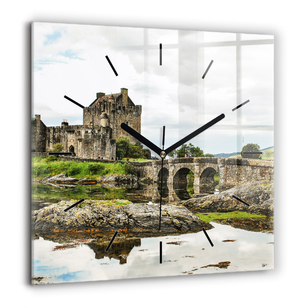 Négyzetes üvegóra 60x60 Eilean Donan kastély Skóciában