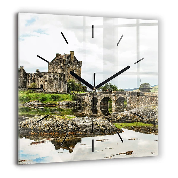 Négyzetes üvegóra 60x60 Eilean Donan kastély Skóciában