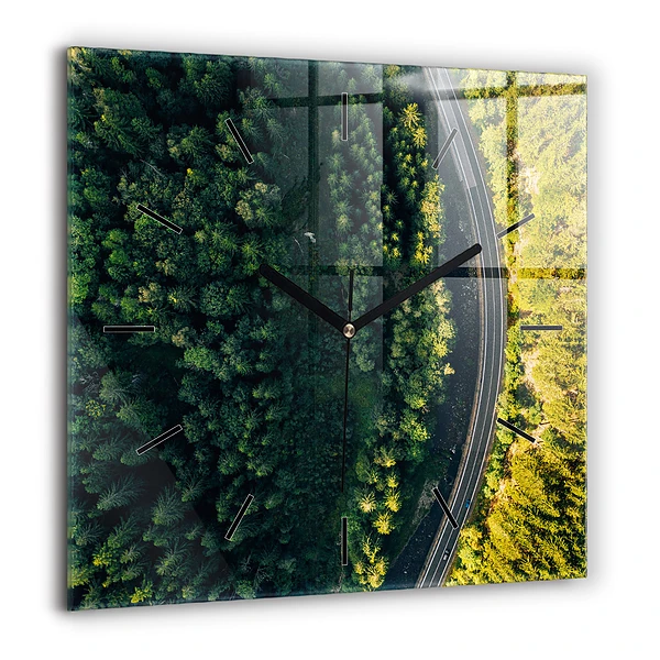 Szögletes fali üvegóra 60x60 Erdő madártávlatból