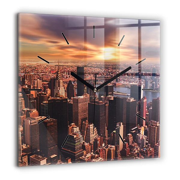Négyzetes üvegóra 60x60 A város nyugati panorámája