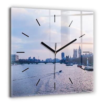 Négyzet alakú üvegóra 60x60 London Eye városi panoráma