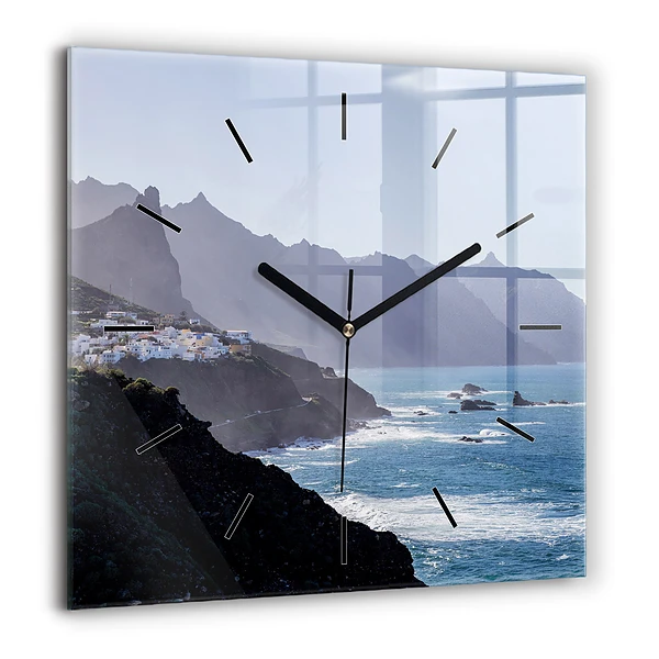 Szögletes fali üvegóra 60x60 Hegyek az óceán mellett