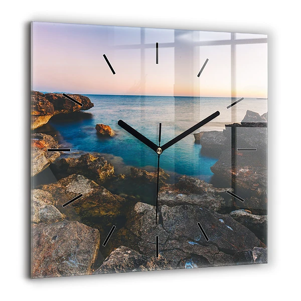 Szögletes üvegóra 60x60 Tengeri táj