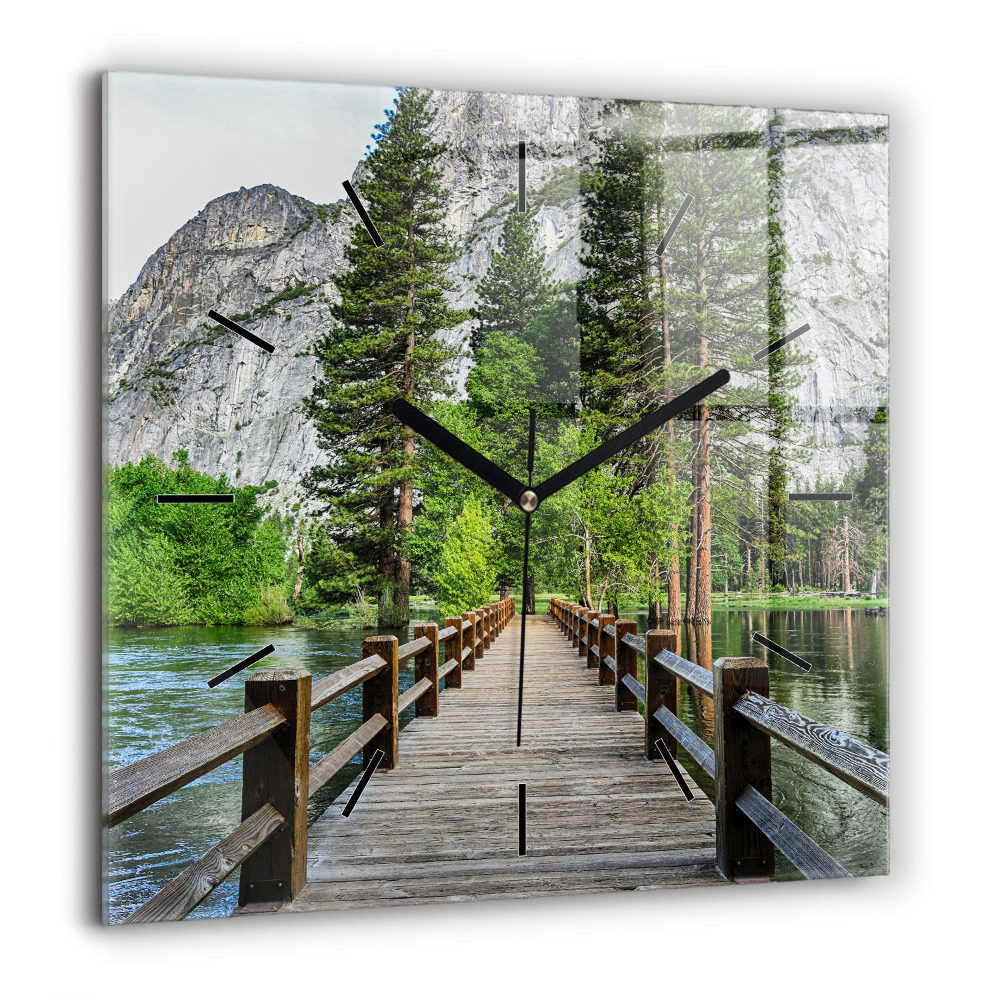 Szögletes fali üvegóra 60x60 Yosemite fahíd