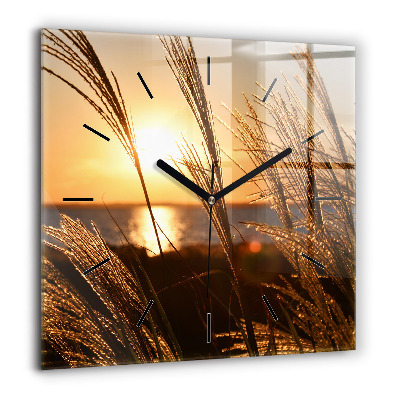 Négyzetes üvegóra 60x60 Búza az aranyló napsütésben