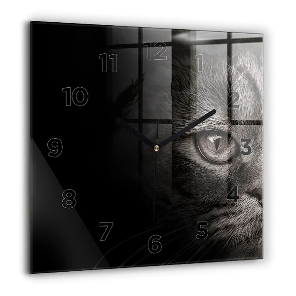 Szögletes üvegóra 60x60 Skót kutya és macska