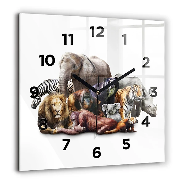 Szögletes fali üvegóra 60x60 Vadállatok