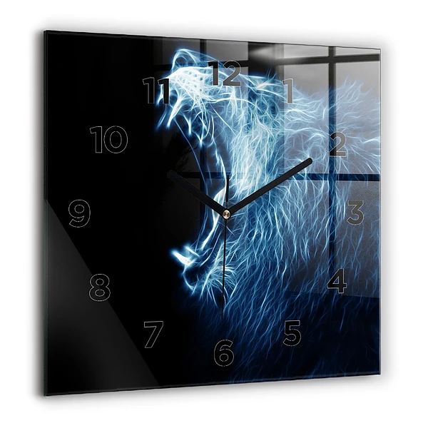 Szögletes fali üvegóra 60x60 Vad oroszlán
