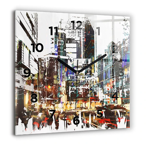 Négyzetes üvegóra 60x60 New York City