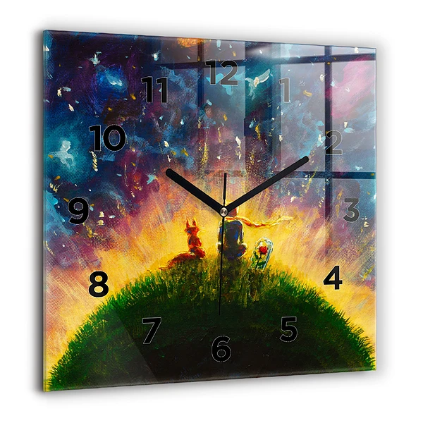 Szögletes fali üvegóra 60x60 Absztrakt kis herceg
