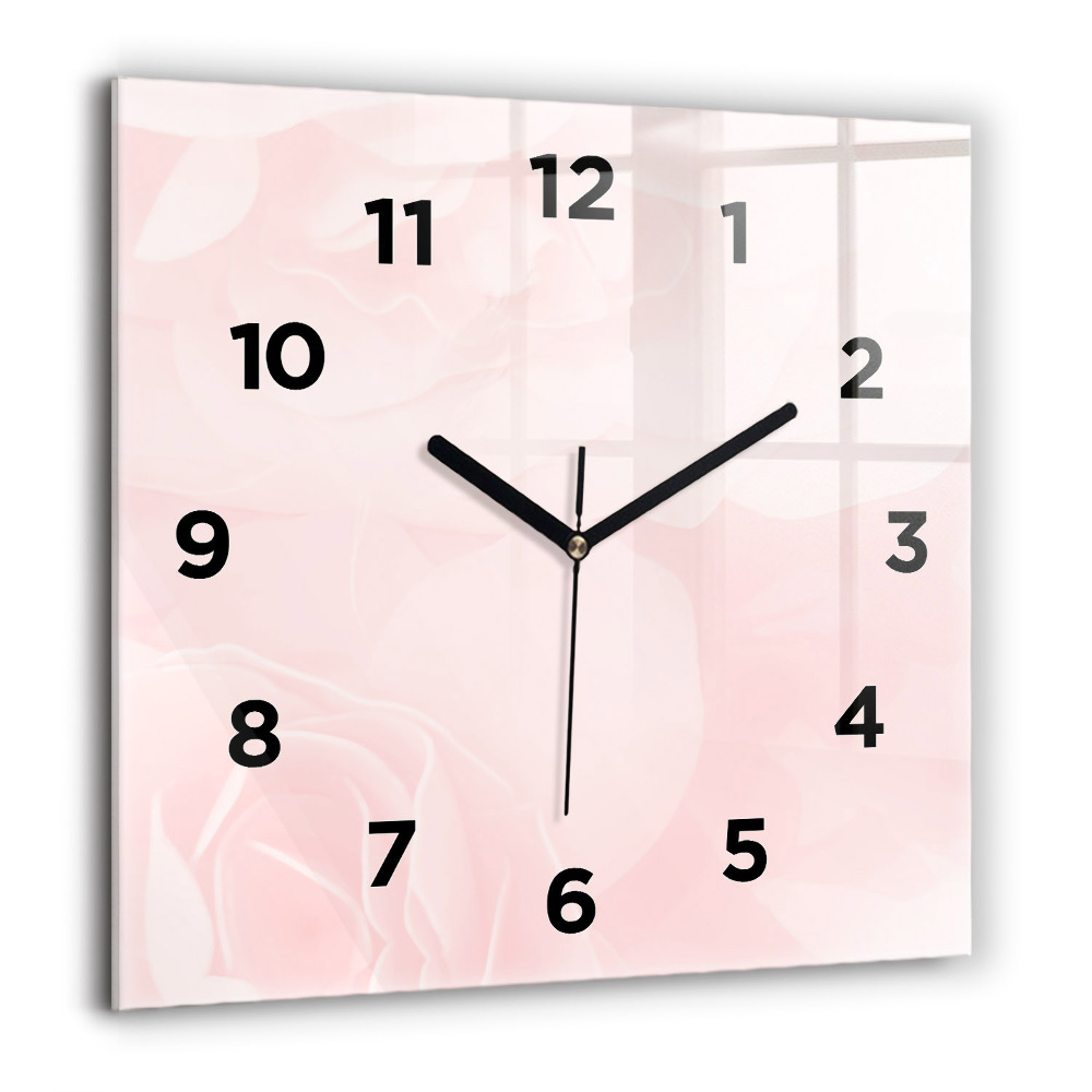 Szögletes üvegóra 60x60 Virágzó rózsák