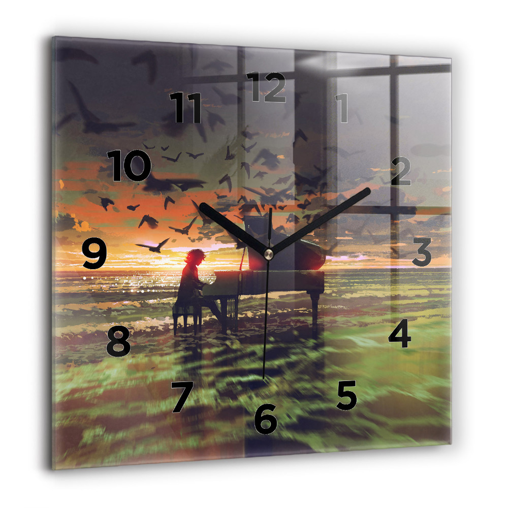Szögletes fali üvegóra 60x60 Koncert a tengerparton