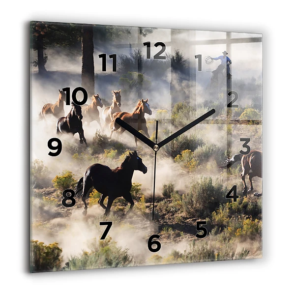 Szögletes fali üvegóra 60x60 Száguldó lócsorda