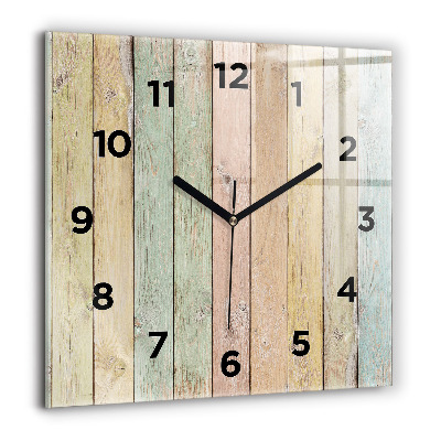 Szögletes üvegóra 60x60 Színes táblák