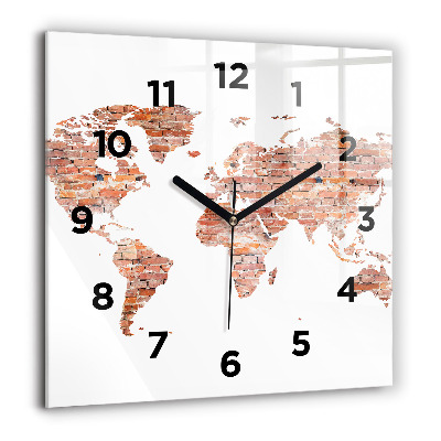 Szögletes fali üvegóra 60x60 Régi tégla térkép
