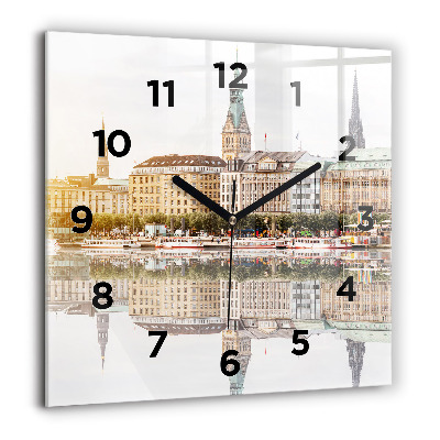 Szögletes üvegóra 60x60 Hamburg folyó Németországban