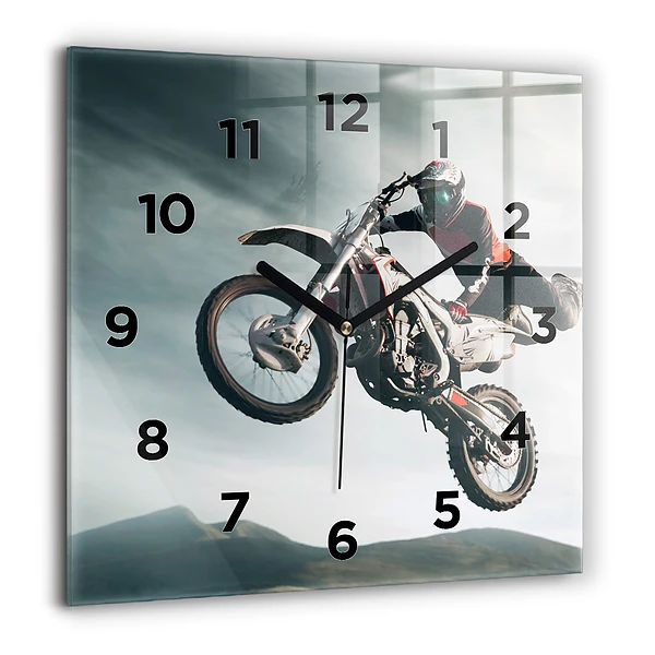 Szögletes üvegóra 60x60 Motorkerékpár Adrenalin stílus