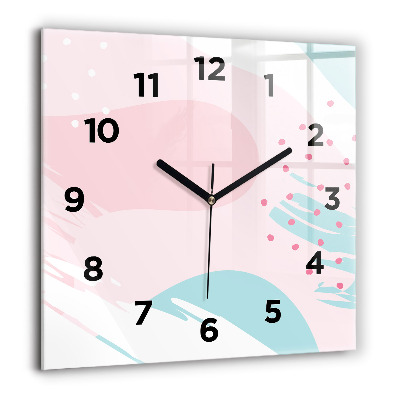 Négyzetes üvegóra 60x60 Pasztell absztrakció