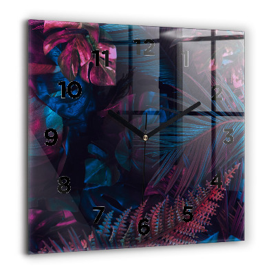 Négyzetes üvegóra 60x60 Egzotikus virágok