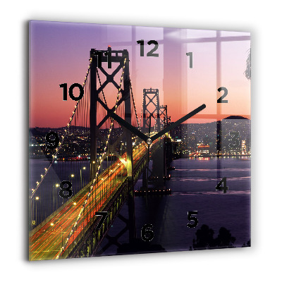 Négyzet alakú üvegóra 60x60 USA naplemente