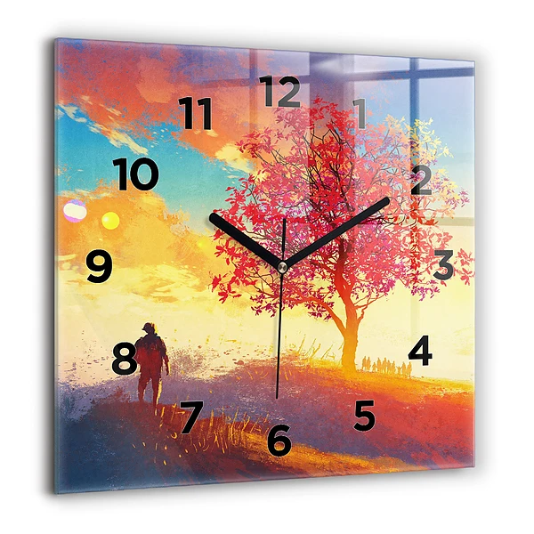Szögletes fali üvegóra 60x60 Őszi táj