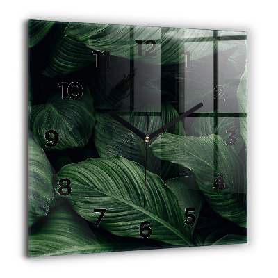 Négyzetes üvegóra 60x60 Trópusi monstera