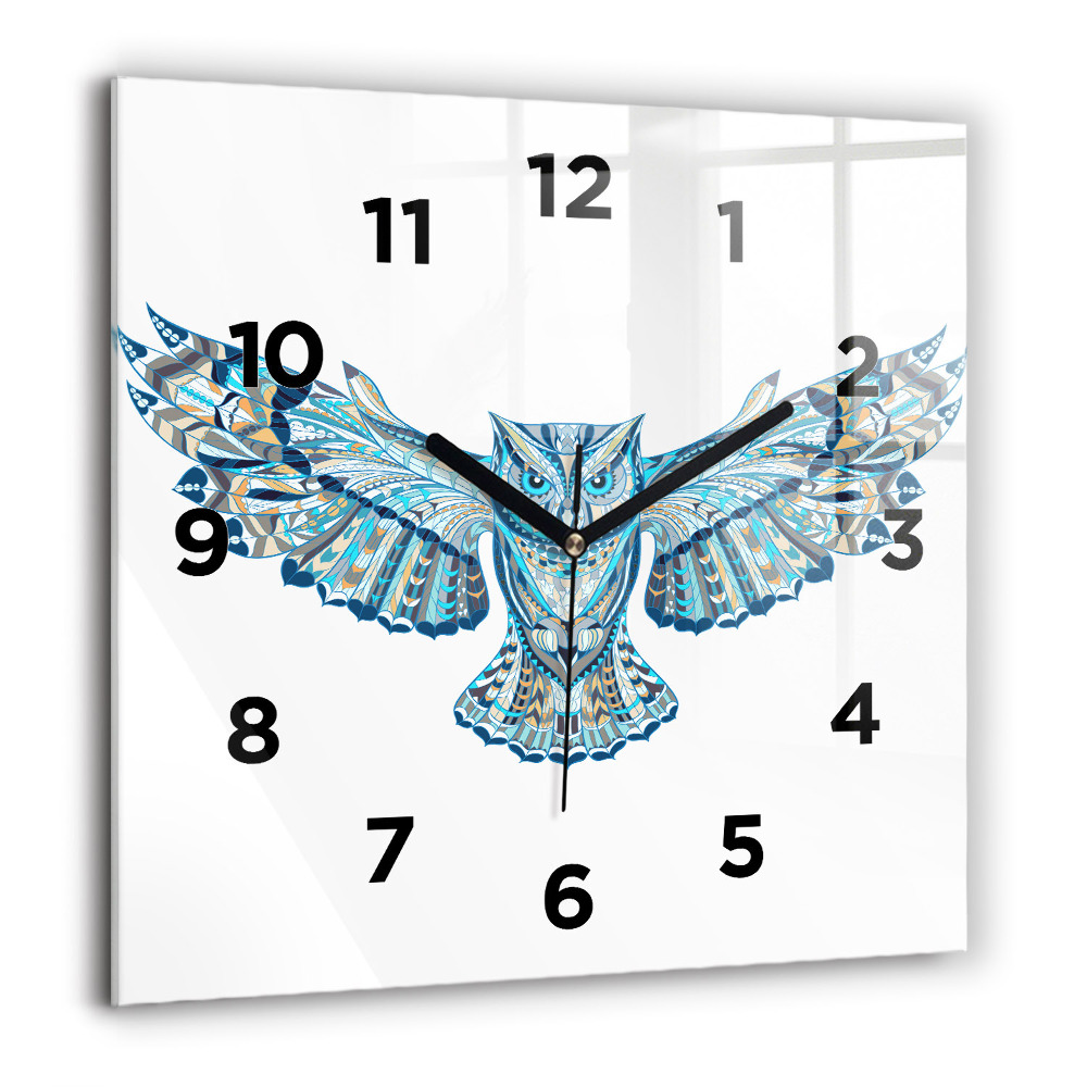 Négyzetes üvegóra 60x60 Bagoly repülés közben