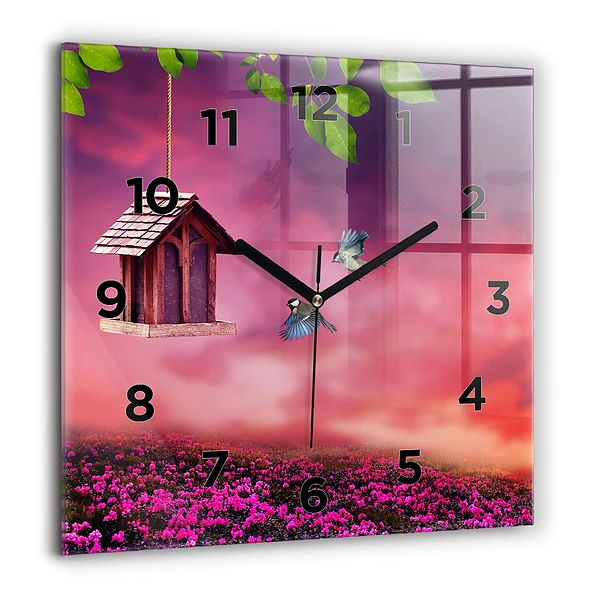 Szögletes üvegóra 60x60 Madárház